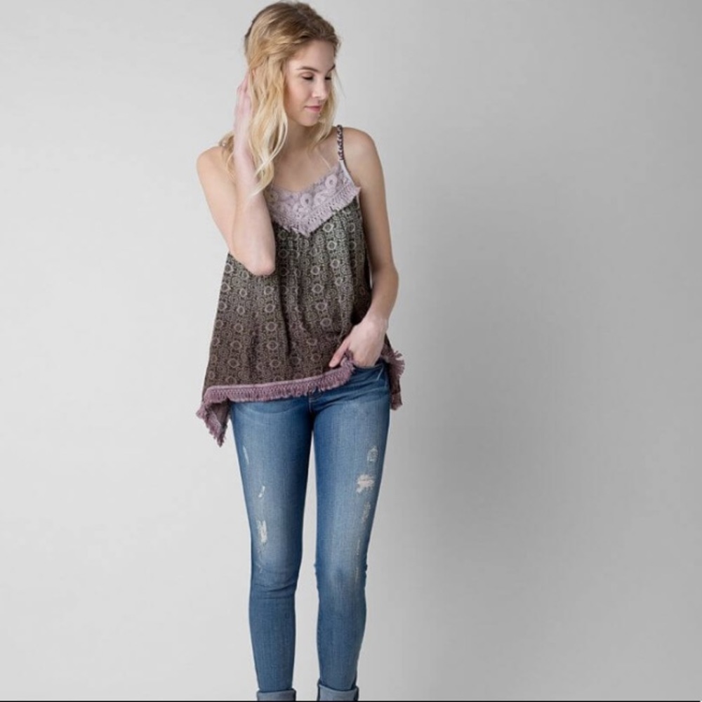 NWOT Gimmicks by bke Fringe Boho Tank